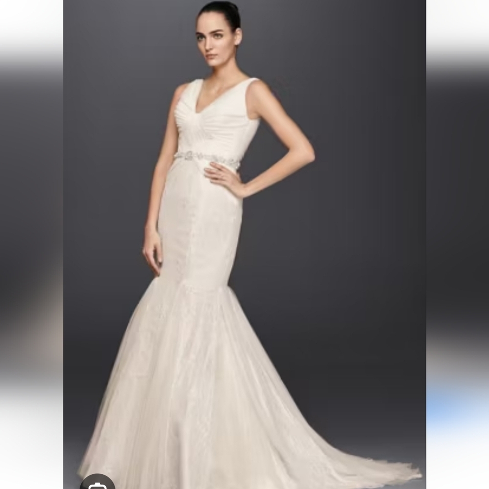 Zac Posen Pleated Mermaid Wedding Dress Size 6